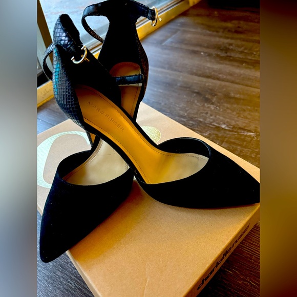 Marc Fisher Suede & Leather Heel - Picture 1 of 3